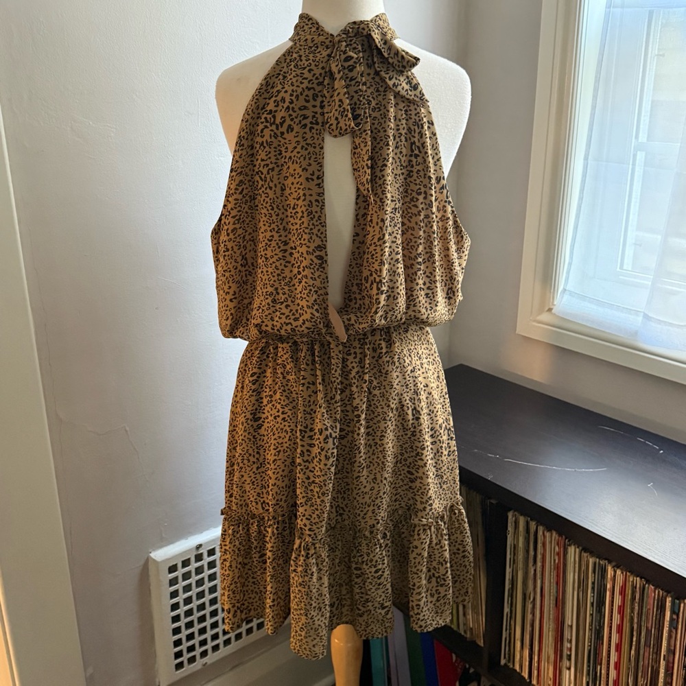 Leopard Print Ruffle Halter Top Midi Hem Dress XL

BTFBM - Picture 9 of 12